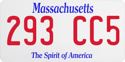 MA license plate 293CC5