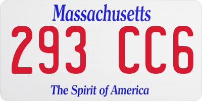 MA license plate 293CC6