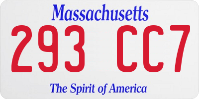 MA license plate 293CC7