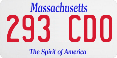 MA license plate 293CD0