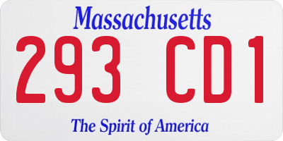 MA license plate 293CD1