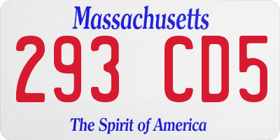 MA license plate 293CD5