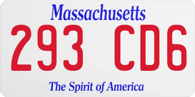 MA license plate 293CD6