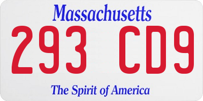MA license plate 293CD9