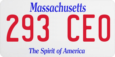 MA license plate 293CE0