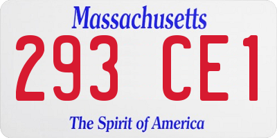 MA license plate 293CE1