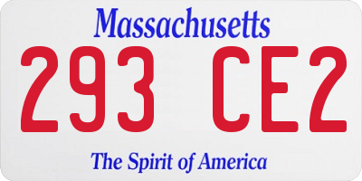 MA license plate 293CE2