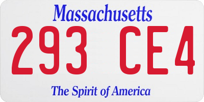 MA license plate 293CE4