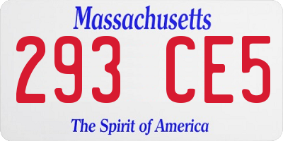 MA license plate 293CE5