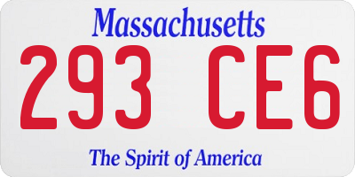 MA license plate 293CE6