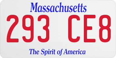 MA license plate 293CE8