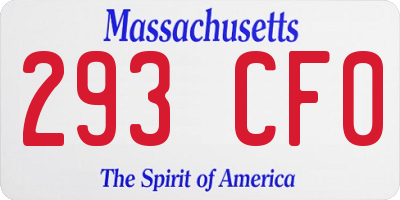 MA license plate 293CF0