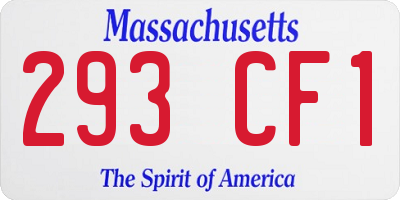 MA license plate 293CF1