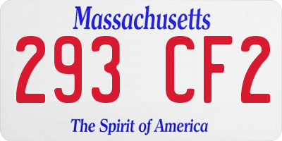 MA license plate 293CF2