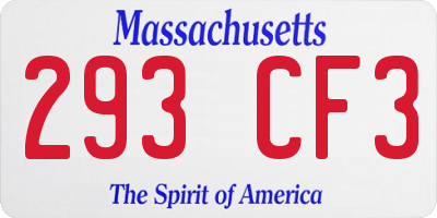 MA license plate 293CF3