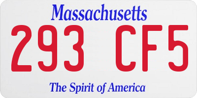 MA license plate 293CF5