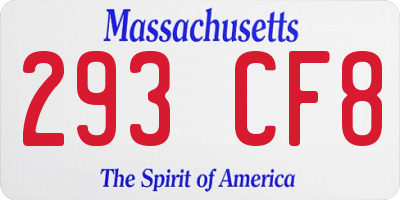 MA license plate 293CF8