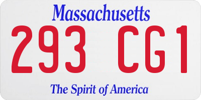 MA license plate 293CG1