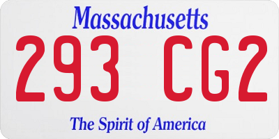 MA license plate 293CG2