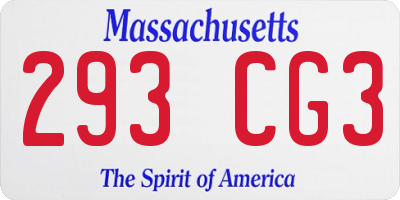 MA license plate 293CG3