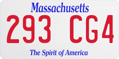 MA license plate 293CG4