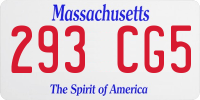 MA license plate 293CG5