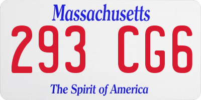 MA license plate 293CG6