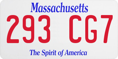 MA license plate 293CG7