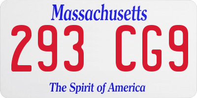 MA license plate 293CG9