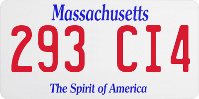 MA license plate 293CI4