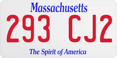 MA license plate 293CJ2