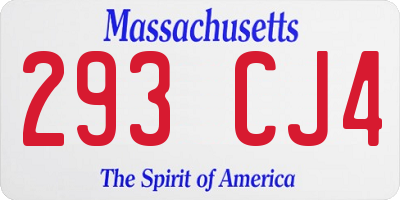 MA license plate 293CJ4