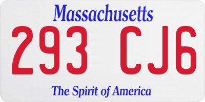 MA license plate 293CJ6