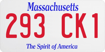 MA license plate 293CK1