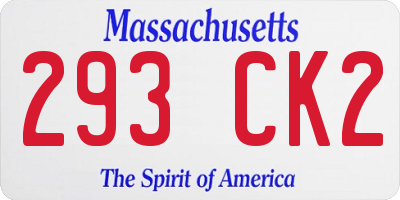 MA license plate 293CK2