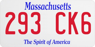MA license plate 293CK6