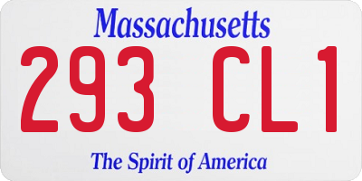 MA license plate 293CL1