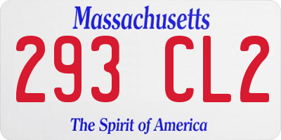MA license plate 293CL2