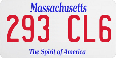MA license plate 293CL6
