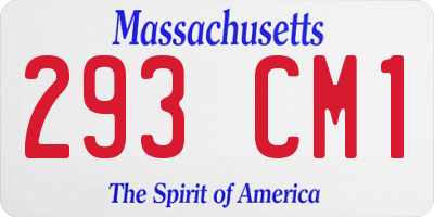 MA license plate 293CM1