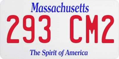 MA license plate 293CM2