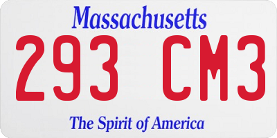 MA license plate 293CM3