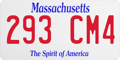 MA license plate 293CM4
