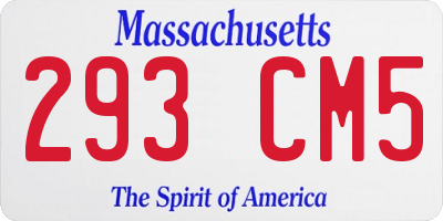 MA license plate 293CM5