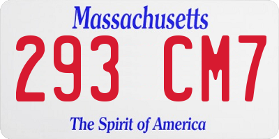 MA license plate 293CM7