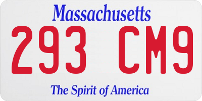 MA license plate 293CM9