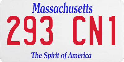 MA license plate 293CN1