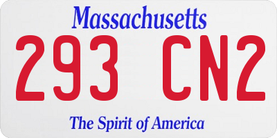 MA license plate 293CN2