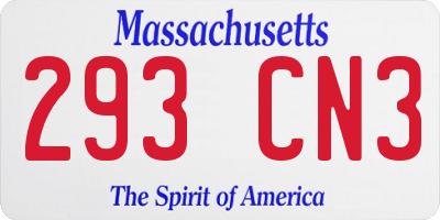 MA license plate 293CN3