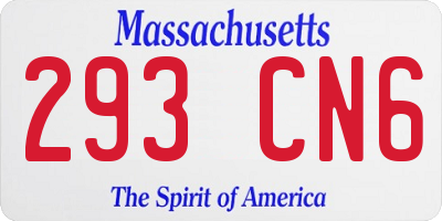 MA license plate 293CN6